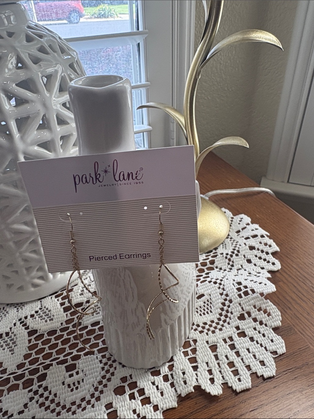 Park Lane Gold Leaf Twist Dangle Earrings